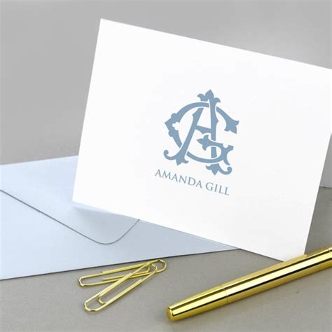 Personalized Note Cards Set Monogram Stationery Monogrammed Etsy