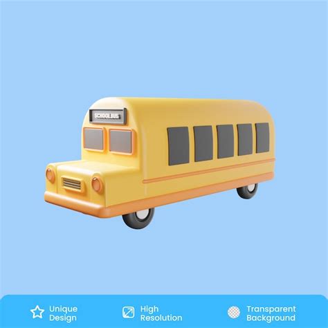 Ilustração 3d De ônibus Escolar Psd Premium