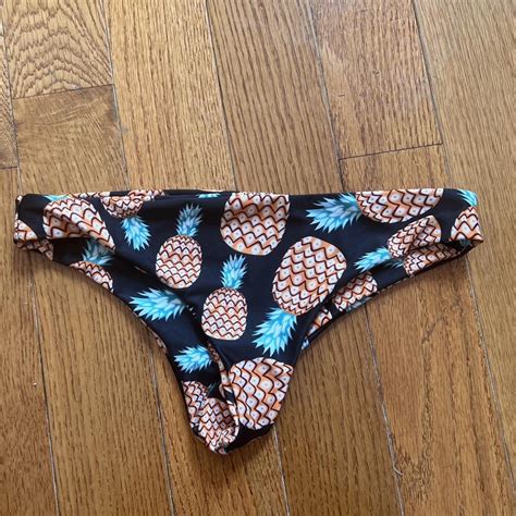 Pineapple Cheeky Bikini Bottoms Depop