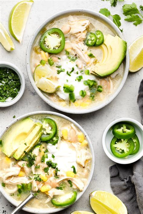 Creamy Slow Cooker Green Chicken Chili Soup Recipe