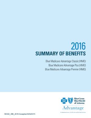 Fillable Online Blue Cross Blue Shield of Arizona HMO 2016 Summary of ...