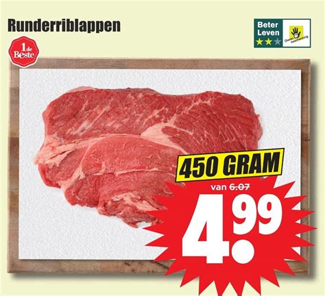 Runderriblappen Gram Aanbieding Bij Dirk