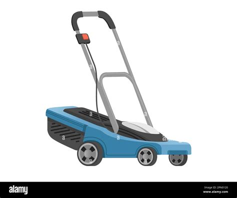 Lawn Mower Machine Grass Cutter Gardening Tool Vector Illustration