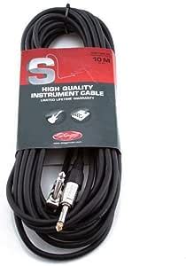 Stagg Sgc Pl Dl Pro Series M Angled Jack Instrument Cable Black