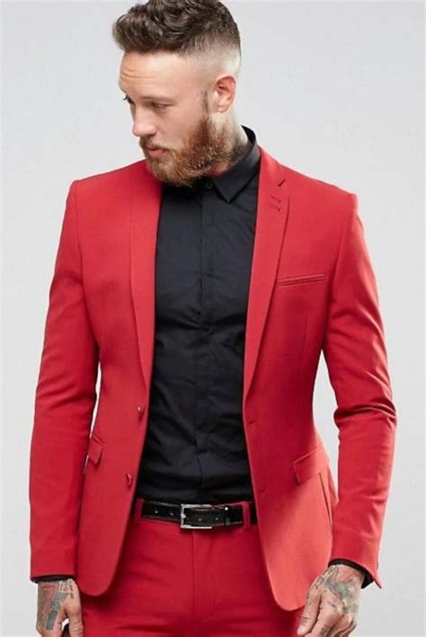 Red Suit Man Wedding Suit Red Bespoke Suit Red Classic Wear Sainly– SAINLY