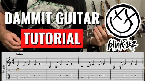 Blink 182 Dammit Full Guitar Tutorial With Tabs Youtube