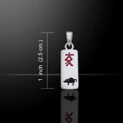 Chinese Astrology Pig Sterling Silver Pendant By Peter Stone