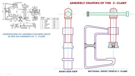 Assembly Drawing Of C Clamp Youtube