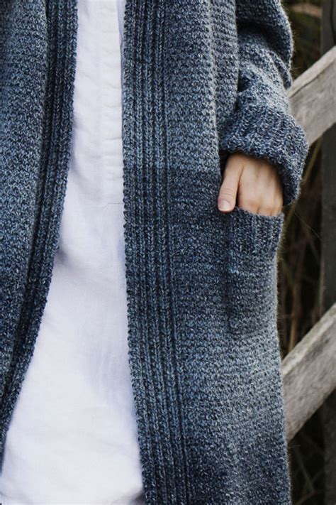 Free Knitting Pattern For A Womens Long Cardigan With Pockets