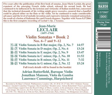 Jean Marie Leclair Sonaten F R Violine Bc Heft Nr Op