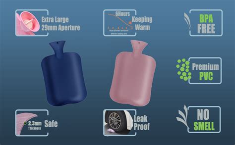 Amazon Olivialiving Hot Water Bottle With Classic Striped Cover L Hot Water Bag For