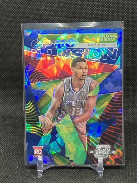 2022 23 Contenders Optic Keegan Murray Illusion Blue Ice Prizm Rookie