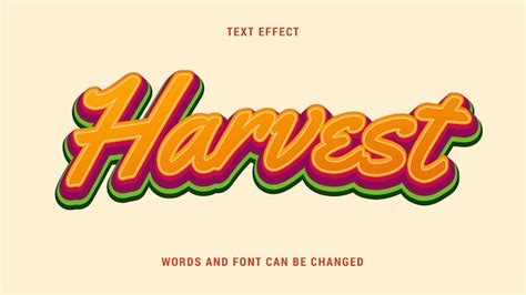 Premium Vector Harvest Text Effect Editable Eps Cc