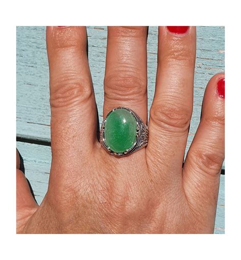 Bague En Argent 925 Marcassite Et Jade Vert