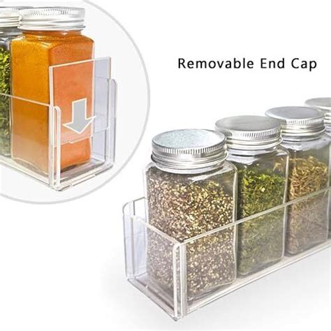 Adhesive Acrylic Spice Rack Organizer For Wall Pack Clear