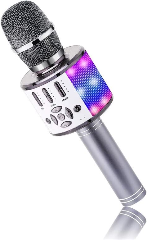 BONAOK Microfono Karaoke Cambia Voce Microfono Colorato Per Adulti