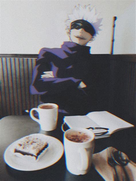 Coffee With Gojo Sensei🥺 ️ Real Anime Anime Love Anime Guys Anime