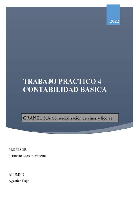 Contabilidad Basica Tp Trabajo Practico Contabilidad Basica