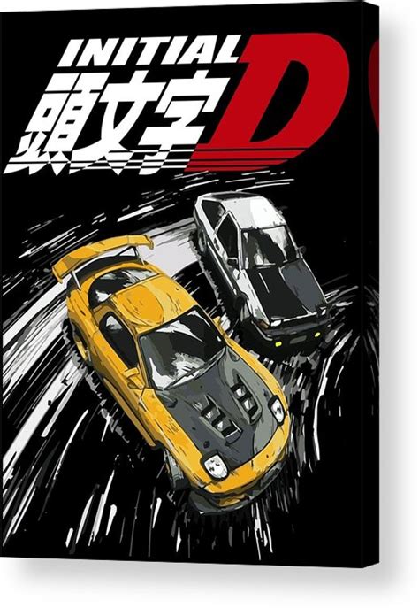 Initial D Mountain Drift Racing Tandem AE86 Vs FD Rx 7 Poster Acrylic