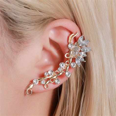 Fashion Crystal Clip Ear Cuff Stud Women S Punk Wrap Cartilage Earring