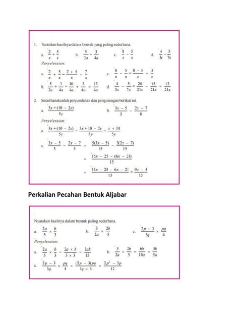 perkalian pecahan bentuk aljabar