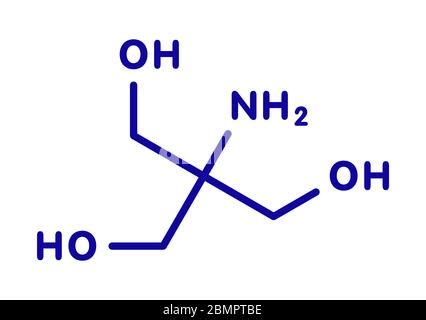 Tris buffering agent molecule. Also known as tromethamine. Stylized skeletal formula (chemical ...