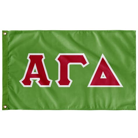 Alpha Gamma Delta Greek Block Flag Green Red And White Designergreek2