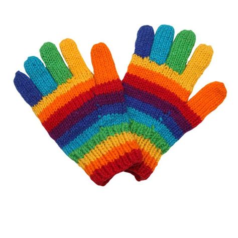 Woollen Rainbow Gloves Woolen Gloves Festival Accessories