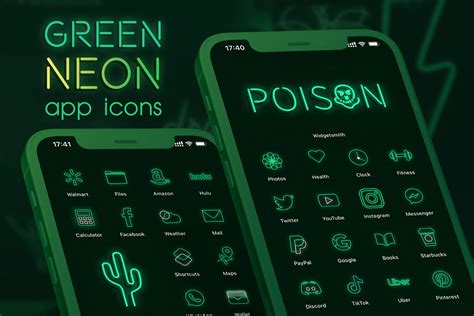 Neon Green App Icons FREE Aesthetic Green App Icons IOS Android