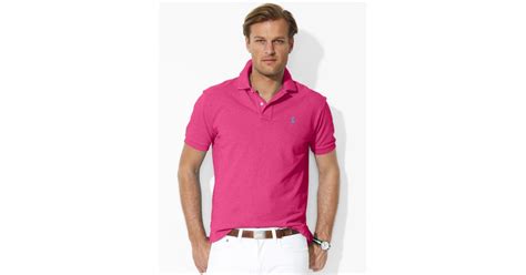 Polo Ralph Lauren Classic Fit Mesh Polo In Pink For Men Lyst