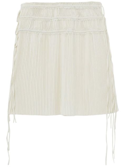 Helmut Lang Strap Detail Pleated Midi Skirt Neutrals Farfetch