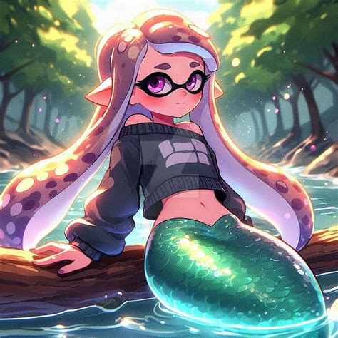 mermaid inkling girl splatoon   admiringarta  deviantart