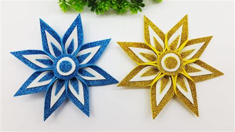 Diy Christmas Star⭐how To Make Christmas Star From Glitter Foam Paper🎄