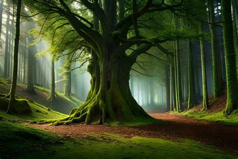 forest big tree stock  images  backgrounds