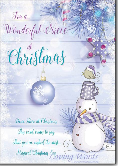 Wonderful Niece Christmas Greeting Cards By Loving Words