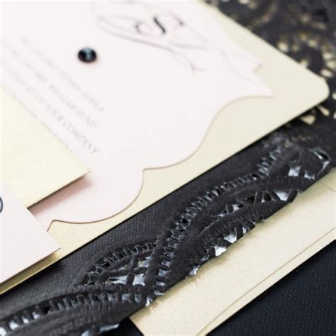 Black Lace Wedding Invitations - Too Chic & Little Shab Design Studio, Inc.