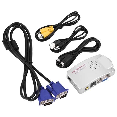 Universal VGA To AV TV Adapter Computer Laptop PC Video VGA To TV AV RCA S Video Output ...