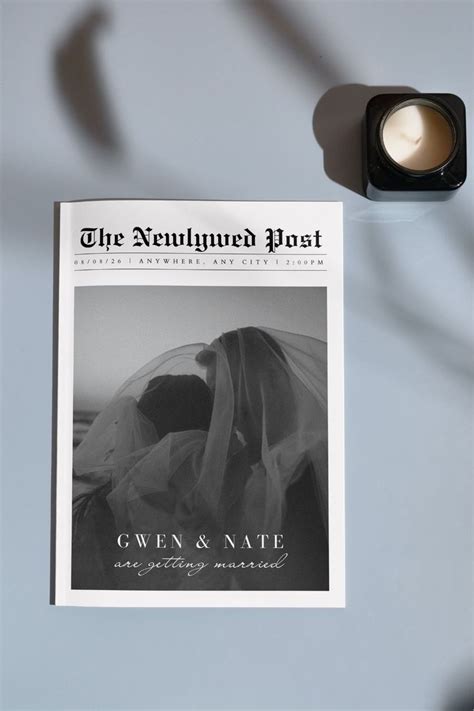 Newspaper Wedding Program Template Wedding Itinerary Wedding Etsy In