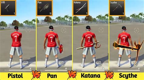 Pistol Vs Pan Vs Katana Vs Scythe Running Speed Test Free Fire