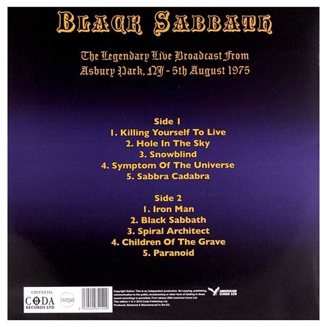 Black Sabbath Masters Of The Grave T En Vente Sur Adrenalyn Records