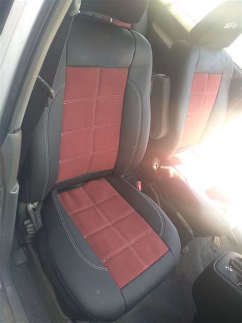 Seat Covers Burgundy Alcantara And Eco Leather At Top Price — Cobra Auto