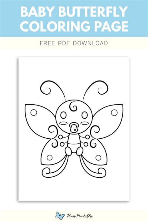 Free Baby Butterfly Coloring Page | Butterfly coloring page, Coloring pages, Butterfly