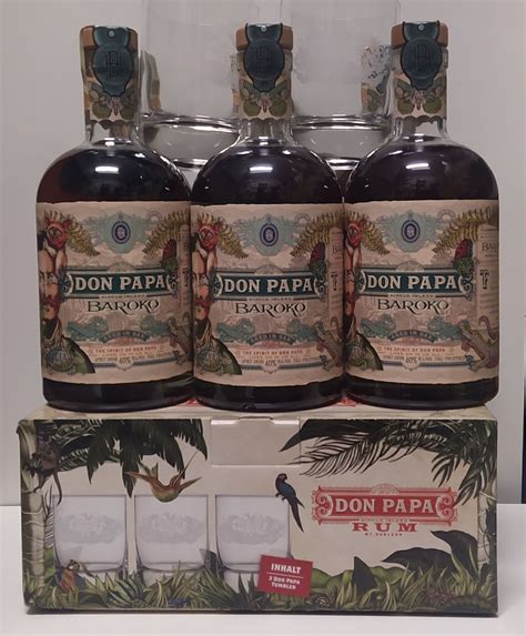 Set 6ks Don Papa Baroko 2 orig skleničky Rums cz