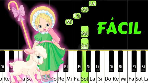 MARIA TENIA UN CORDERITO PIANO FACIL NOTAS MUSICALES MARY HAD A