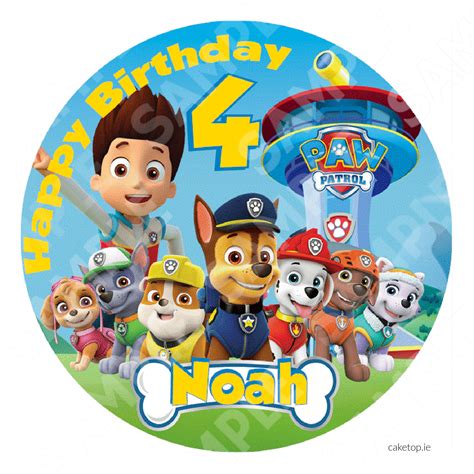 Paw Patrol Edible Print Edible Cake Toppers Edible Picture Caketop Ie