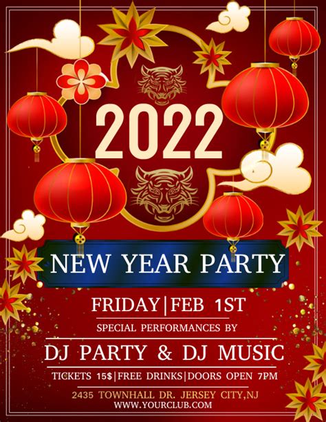 Chinese New Year Party Template Postermywall