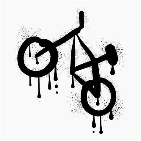 Bicycle graffiti drawn with black spray paint 42539306 Vector Art at ...