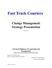 BSBINN601 Ass3 Pdf Fast Track Couriers Change Management Strategy