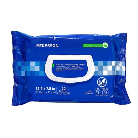 Mckesson Wpw Staydry Disposable Washcloths With Aloe Count Each