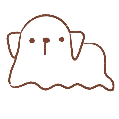 How To Draw A Cute Ghost Dog Easy Step By Step Draw Cartoon Style